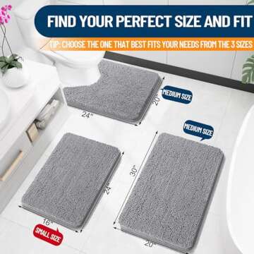 OLANLY Bathroom Rugs , Extra Soft Absorbent Chenille Bath Rugs