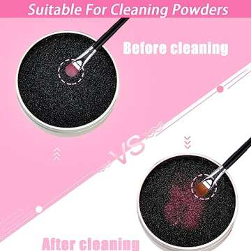 TailaiMei 2 Pack Color Removal Cleaner Sponge, Quickly & Easily Clean Makeup Brushes Powder Without Water or Chemical Solutions Eliminating Drying Time - Switch Eyeshadow Colored Immediately