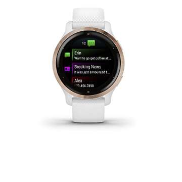 Garmin Venu 2S, Smaller-sized GPS Smartwatch with Advanced Health Monitoring and Fitness Features, Rose Gold Bezel with White Case and Silicone Band