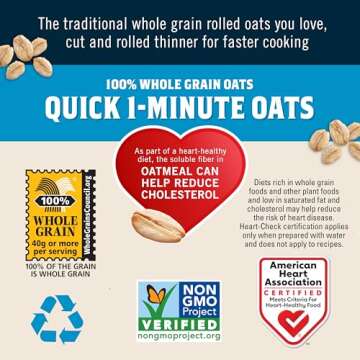 Quaker Quick 1-Minute Oatmeal, Non GMO Project Verified, 2.5 Pound (Pack of 2)