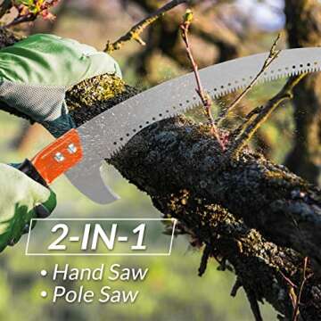 Walensee Pole Saws for Tree Trimming 14 FT Lightweight Manual Stainless Steel Extension High Pole Pruning Pole Saw with Blade for Trimmer Branches Pole Cutter Pole Pruner at Forestry Yard Garden Patio