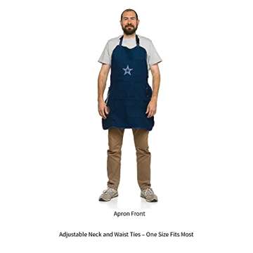 Team Sports America NFL Dallas Cowboys Ultimate Grilling Apron | Bottle Opener and Insulated Beverage Holder | Heavy Duty Durable Cotton Canvas 300 GSM | Machine Washable | Adjustable Straps