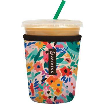 Sok It Java Sok Iced Coffee & Cold Soda Sleeve - Abstract Floral