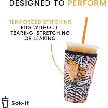 Insulated Java Sok Sleeve - Abstract Floral Design