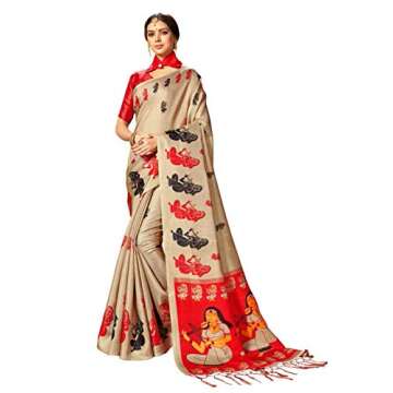 Elina fashion Pack of Two Sarees for Women Mysore Art Silk Printed Indian Wedding Saree | Summer Outfit Gift Sari