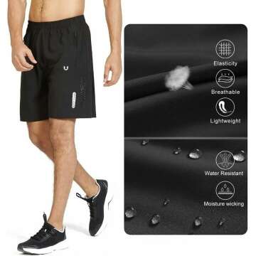 Quick Dry Athletic Running Shorts for Men