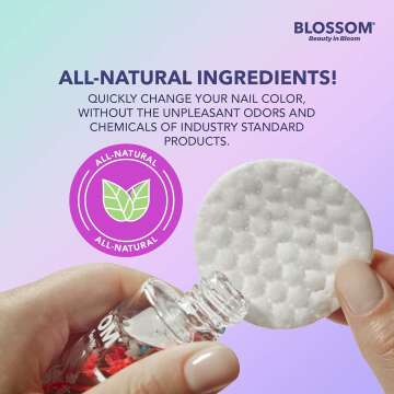 Blossom All Natural, Scented, Organic Plant-Based, Vegan, Cruelty Free, Acetone Free Nail Polish Remover, Infused with Real Flowers, Made in USA, 2 fl. oz., Lavender
