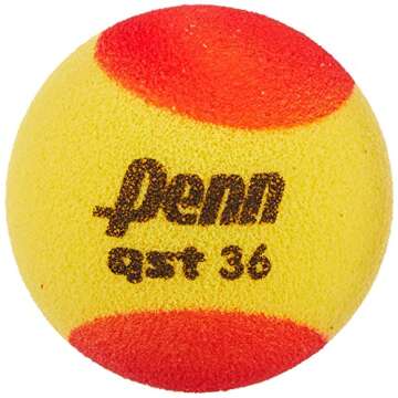 Penn QST 36 Tennis Balls - Youth Foam Red Tennis Balls for Beginners