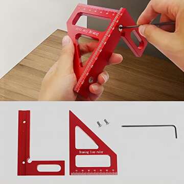 KETIPED 3D Multi-Angle Measuring Ruler for Precision