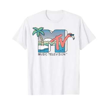 MTV Beach Island Flamingo Logo Vintage Graphic T-Shirt T-Shirt