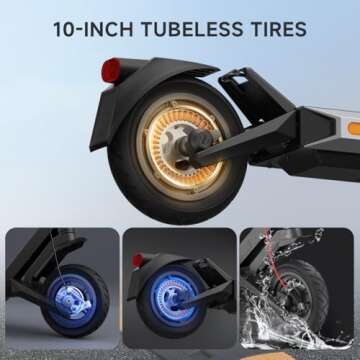 NAVEE Electric Scooter S40, ShockMaster™ Dual SwingArm Suspension, 10" Tubeless Tires, 700W Max Power& 25 Miles & 20 MPH, E-Scooter with Turn Signals, Hardcore Cyberpunk Design for Scooter Enthusiasts