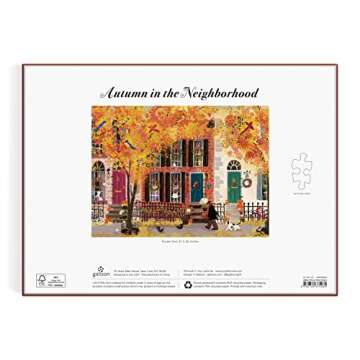 Galison Autumn in The Neighborhood 1000 Piece Puzzle from Galison for Adults, Unique Gift Idea!