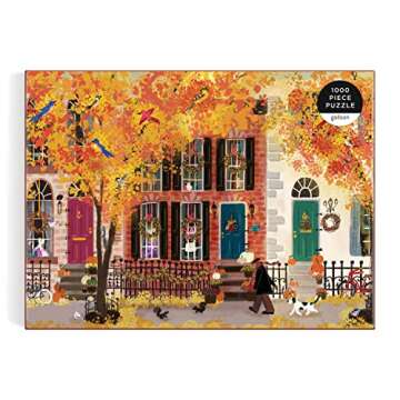 Galison Autumn in The Neighborhood 1000 Piece Puzzle from Galison for Adults, Unique Gift Idea!