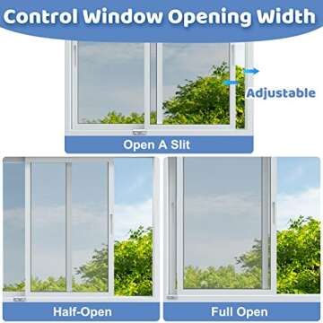 Sliding Window Locks Up and Down Window Security - 10 Set Child Proof Home Safety Glass Vertical Window Stopper Adjustable Aluminum Double Slide Window Lock Guard Kid Patio for Travel AC RV