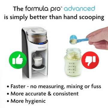 Baby Brezza New and Improved Formula Pro Advanced Formula Dispenser Machine - Automatically Mix a Warm Formula Bottle Instantly - Easily Make Bottle with Automatic Powder Blending, White