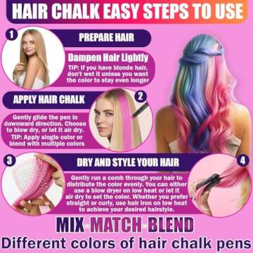 Dustless Hair Chalk Makeup Kit for Girls