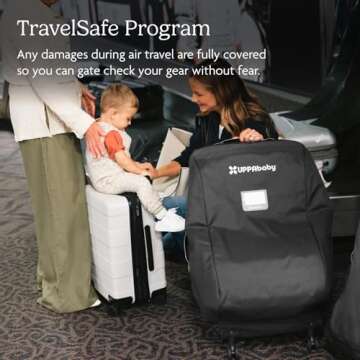 UPPAbaby Travel Bag for Rove, Knox and Alta Car Seats - Smooth Wheels, Handles + Durable Design - Includes TravelSafe Protection