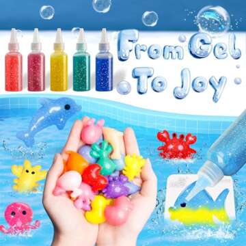 Kiditos Magic Water Elf Toy Kit, Aqua Fairy Water Gel Kit with 20 Magic Gels, 10 Animal Molds. Christmas Gifts, Birthday Gifts, Party Favors, Arts & Crafts DIY STEM Kits for Kids(20 Colors)