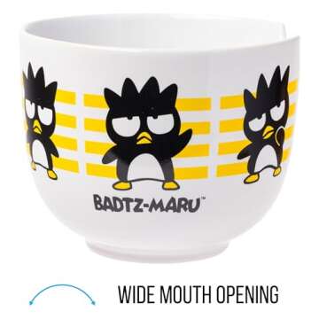 Hello Kitty Badtz-Maru Ramen Bowl & Chopsticks - 20oz