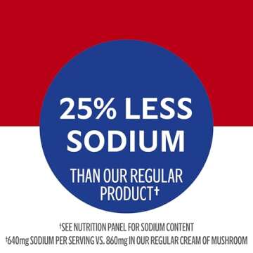 Campbell's Condensed 25% Less Sodium Cream of Mushroom Soup, 10.5 oz Can