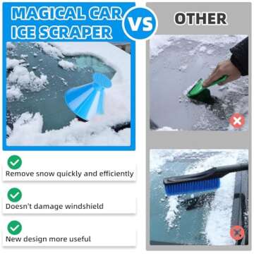 HYWMLY Ice Scrapers for Car Windshield,4 Pack Magical Car Ice Scraper,Snow Scraper for Car,2 in 1 Multifunctional Cone Magic Windshield Scraper for Ice and Snow with Funnel