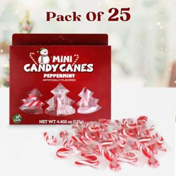 Christmas Mini Candy Canes - Classic Red & White Peppermint Flavors, Ideal for Holiday Gifting