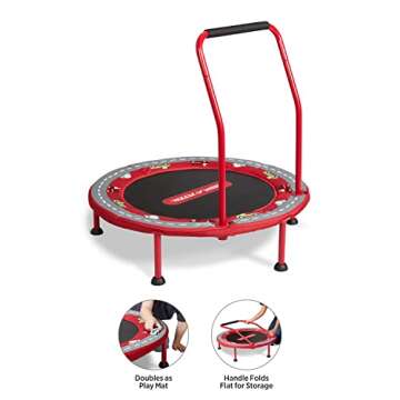 Radio Flyer 2-in-1 Kids' Trampoline, Mini Trampoline for Toddlers, Ages 3-6 Years,Red