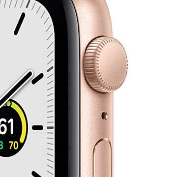 Apple Watch SE (Gen 1) [GPS 44mm] Smart Watch w/Gold Aluminium Case with Starlight Sport Band. Fitness & Activity Tracker, Heart Rate Monitor, Retina Display, Water Resistant