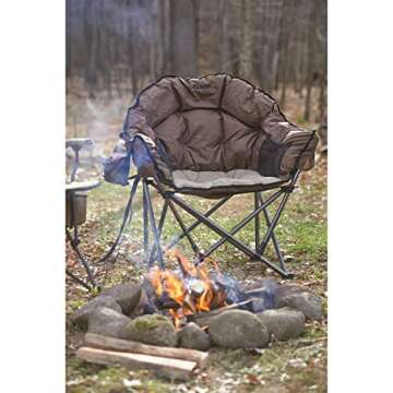 Guide Gear Club Camping Chair, Oversized, Portable, Folding with Padded Seats, 500-lb. Capacity Tan/Brown