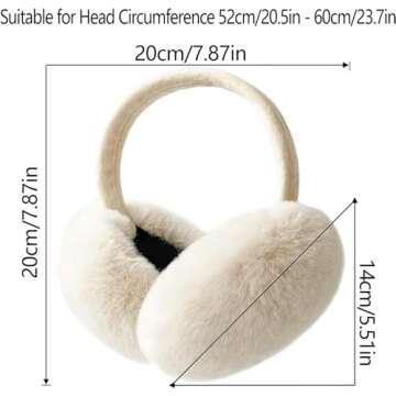 LCXSHYE Winter Ear muffs Faux Fur Warm Earmuffs Cute Foldable Outdoor Ear Warmers For Women Girls (Light Khaki)