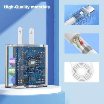 USB C Wall Charger with 6ft Cable for Fast Charging