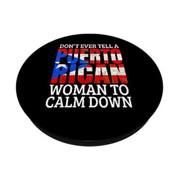 Funny Puerto Rican Women Puerto Rico Flag PopSockets PopGrip: Swappable Grip for Phones & Tablets