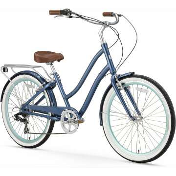 sixthreezero EVRYjourney Women's Beach Cruiser Bike, Step-Through Touring Hybrid Bicycle