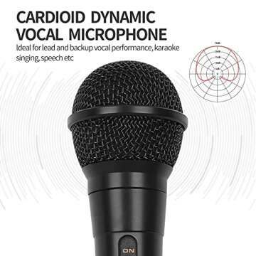 Marengo Handheld Wired Microphone - 13ft Cable, Cardioid Dynamic Mic