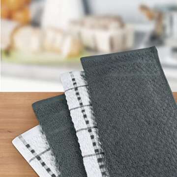 Utopia Towels Kitchen Towels [6 Pack], 15 x 25 Inches, 100% Ring Spun Cotton Super Soft and Absorbent Dish Towels, Tea Towels and Bar Towels (Grey)