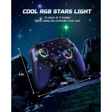 LED Star Wireless Switch Controller - Multi-Platform Pro Gamepad