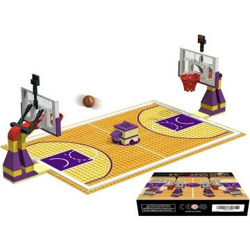 Building Block Basketball Court Set - 2 Stands & Baseplates