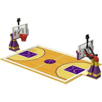 Basketball Court Building Block Playset - 2 Stands