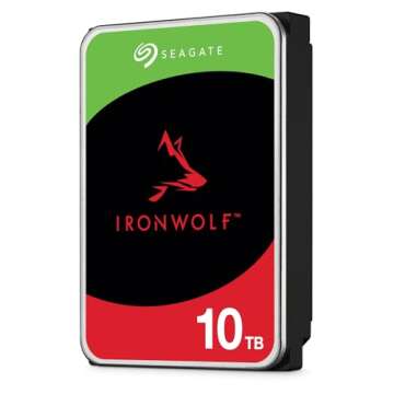 Seagate IronWolf 10TB NAS Internal Hard Drive HDD – CMR 3.5 Inch SATA 6Gb/s 7200 RPM 256MB Cache for RAID Network Attached Storage, Rescue Services (ST10000VN000)