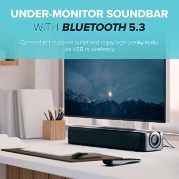 Creative Stage SE Under-Monitor Soundbar with USB & Bluetooth 5.3