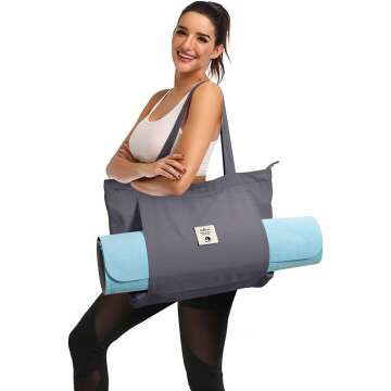 WLLWOO WLLWOO Yoga Bags for Women with Yoga Mats Bags Carrier Carryall Canvas Tote for Pilates Shoulder for Travel Office Beach Workout