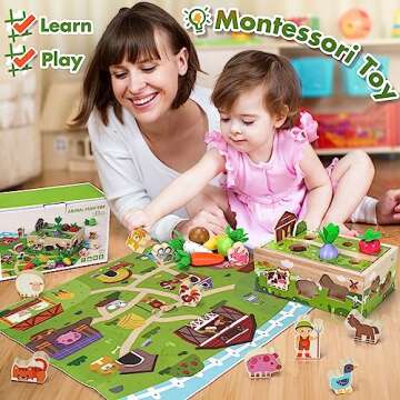 Montessori Wooden Sensory Toys for 1st Birthday Gifts