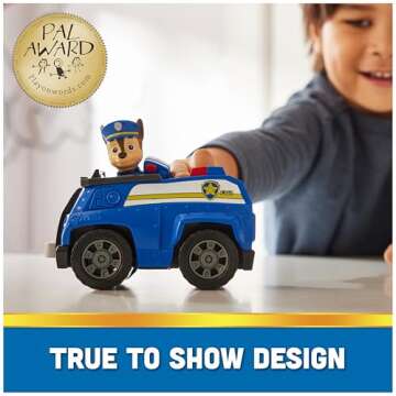 Paw Patrol, Chase’s Patrol Cruiser, Toy Car with Collectible Action Figure, Sustainably Minded Kids Toys for Boys & Girls Ages 3 and Up