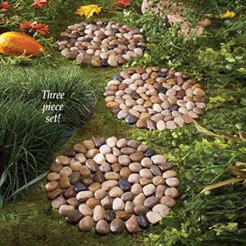 Limestone Rock Stepping Stones Set of 3 for Gardens