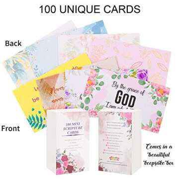 BRYTEFY 100 Prayer Cards for Women with Assorted Bible Verses, Mini Scripture Cards for Women’s Bible Studies, Inspirational Religious Christian Gifts for Women