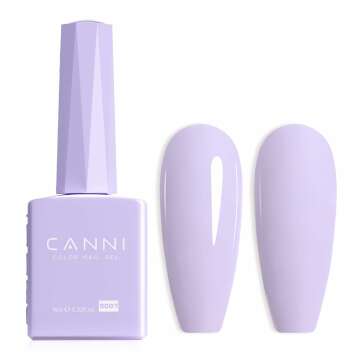 CANNI Lavender Purple Gel Nail Polish, 1Pcs Light Purple Gel Polish Pastel Purple Color Nail Polish Gel High Gloss Soak Off U V Gel Nail French Nail Manicure Salon DIY