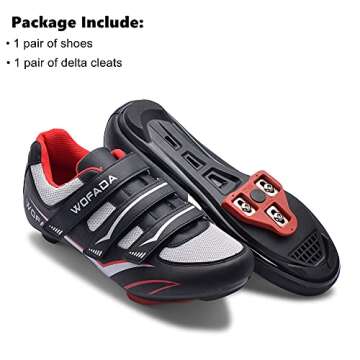 Unisex Cycling Shoes Compatible with pelaton Bike Road Biking Shoes Men's Peleton Bicycle Indoor Riding Spin Shoes with Look Delta Cleats for Men and Women SPD Clip On Spining (Black-Gray, M8)