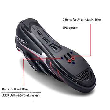 Unisex Cycling Shoes Compatible with pelaton Bike Road Biking Shoes Men's Peleton Bicycle Indoor Riding Spin Shoes with Look Delta Cleats for Men and Women SPD Clip On Spining (Black-Gray, M8)