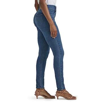 Lee Women's Ultra Lux Comfort with Flex Motion Skinny Leg Jean with Ever Fit, Blue Format, 8 Short