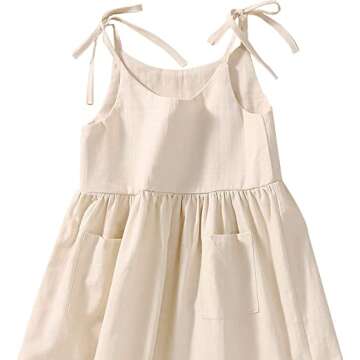 Toddler Baby Girl Summer Cotton Linen White Dresses